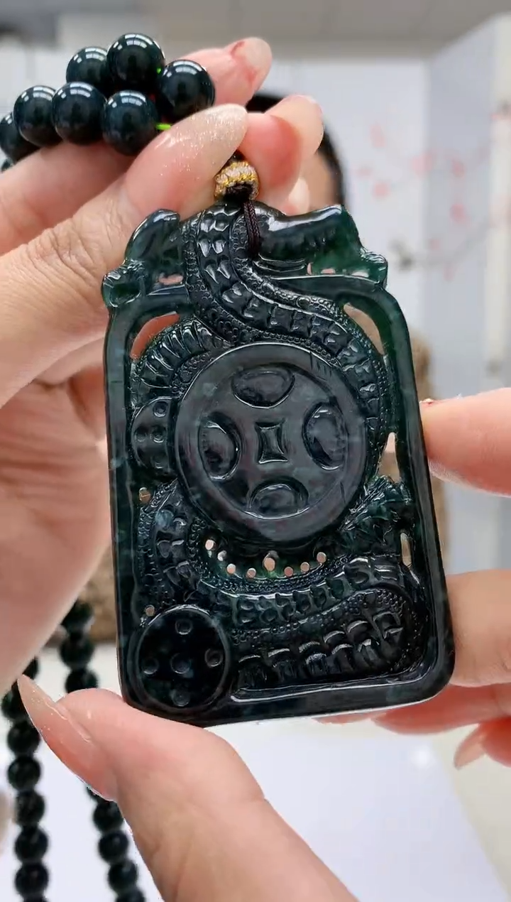【闪购商品】定制翡翠未镶嵌4812MM-毛货挂件64赠珠链