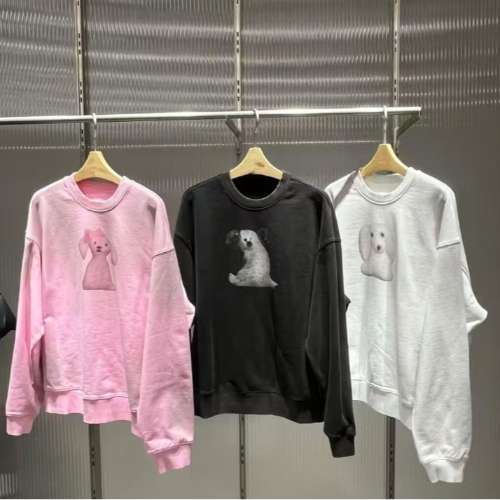 JN家原单25春新品加绒韩版卫衣上衣休闲女加厚狗狗图案5P2414000