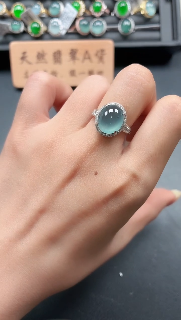 银S925镶嵌戒指翡翠11111