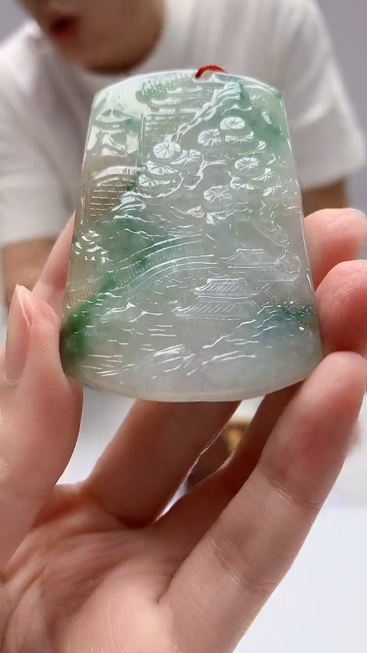 【闪购商品】定制翡翠未镶嵌4812zm-毛货挂件山水120