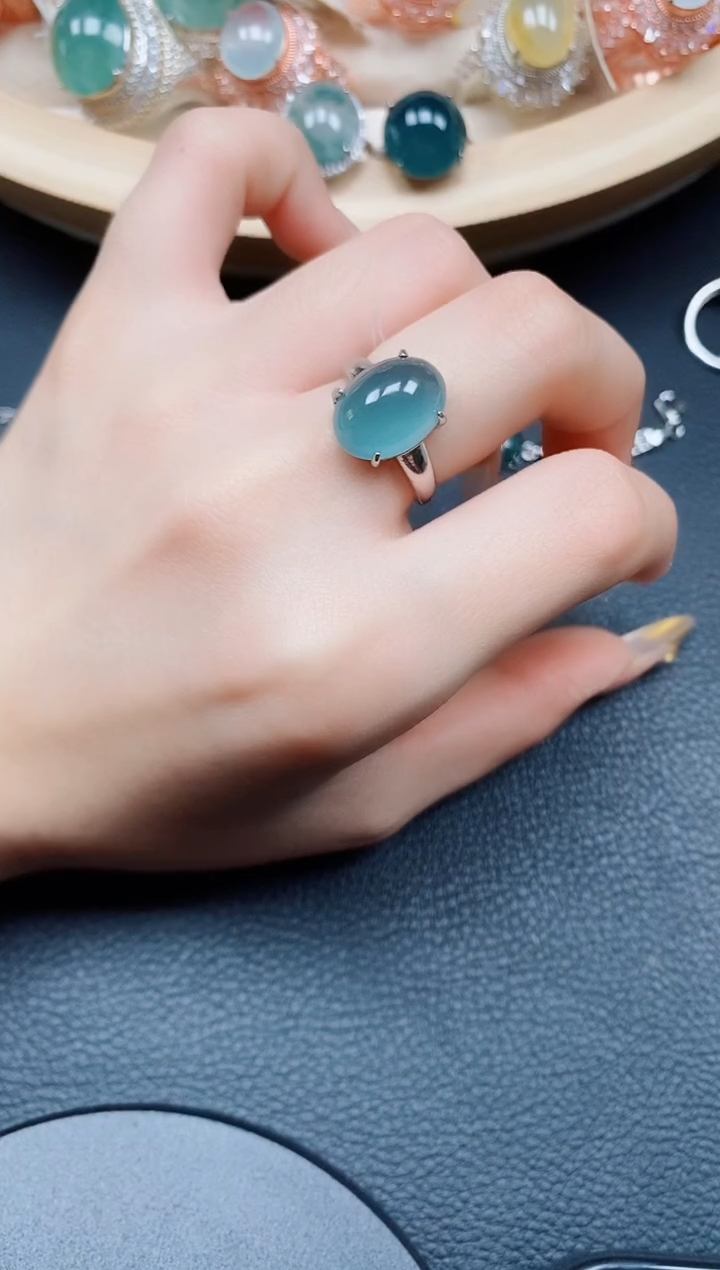 【闪购商品】翡翠戒指银S925镶嵌翡翠