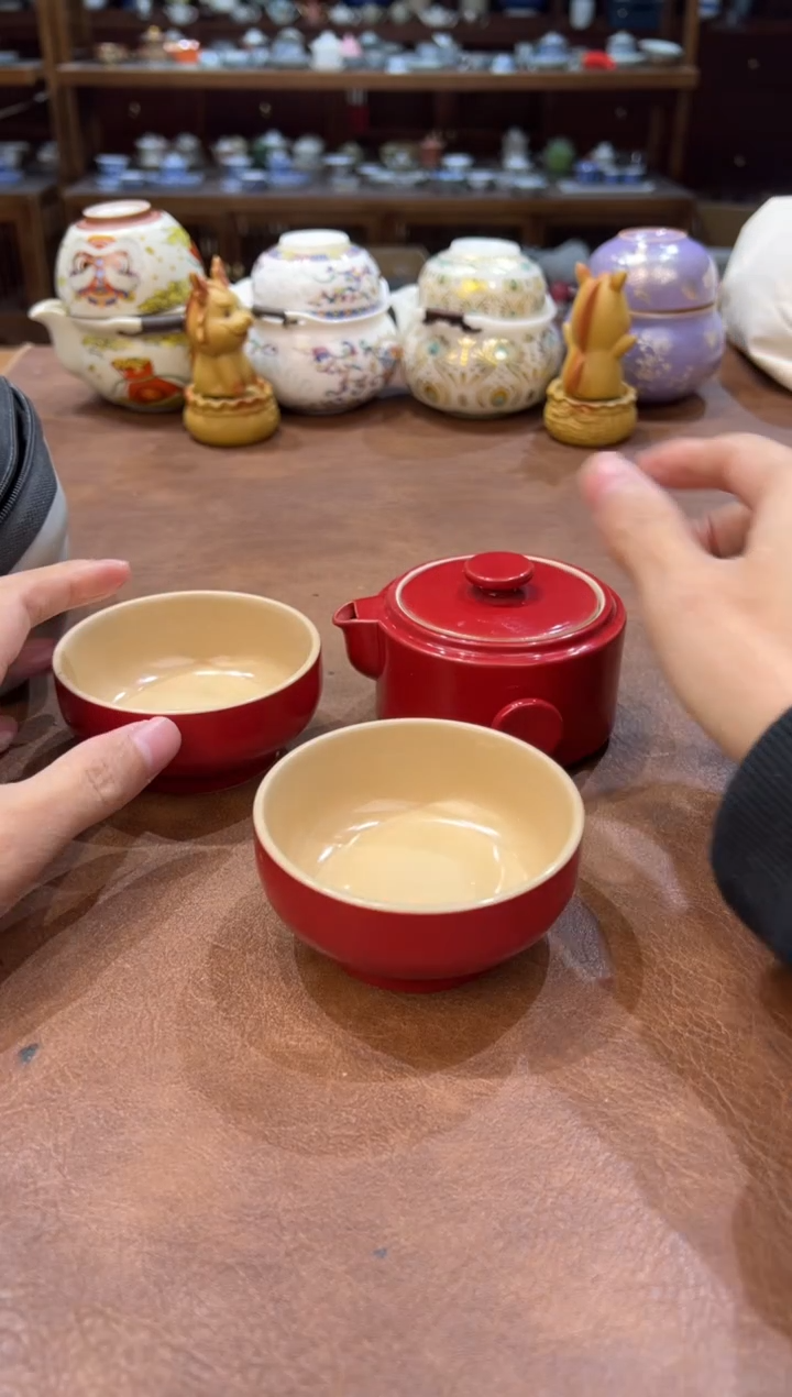 真的很便宜超好看会开片的旅行茶具