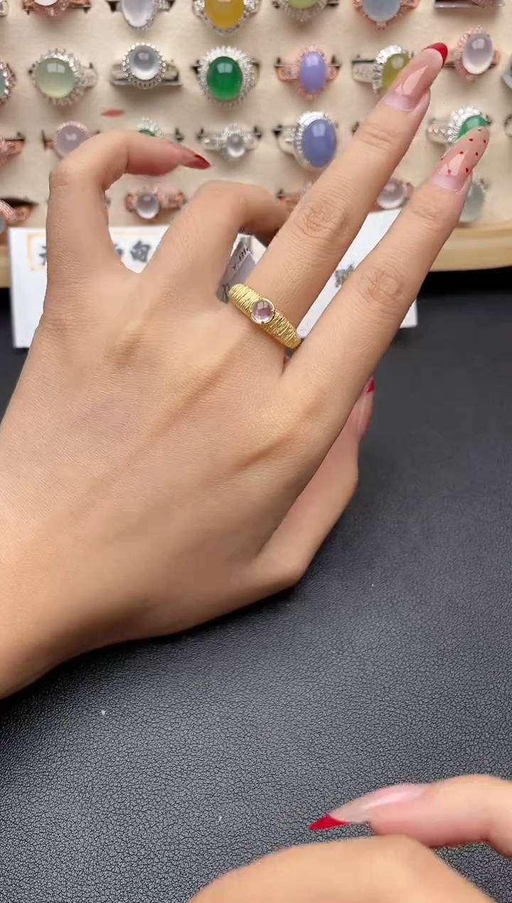 【闪购商品】翡翠戒指银S925镶嵌一物一证一礼盒