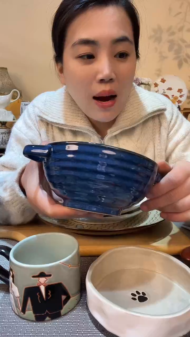 【闪购商品】瓷片6英寸双耳碗 微瑕介意勿拍