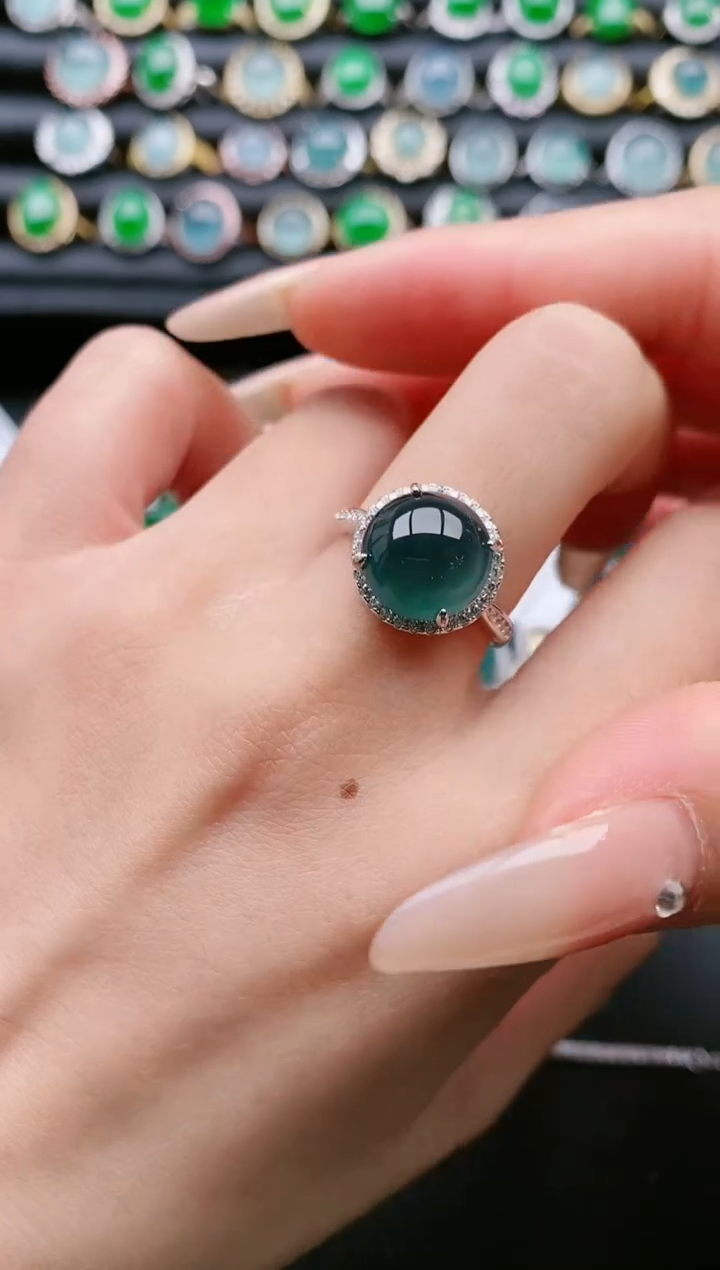 【闪购商品】翡翠戒指银S925镶嵌1111111