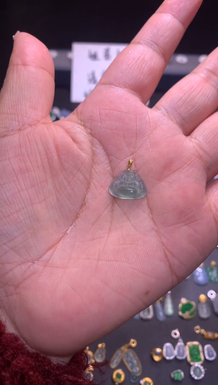 【闪购商品】翡翠吊坠(不含链)18K金镶嵌1