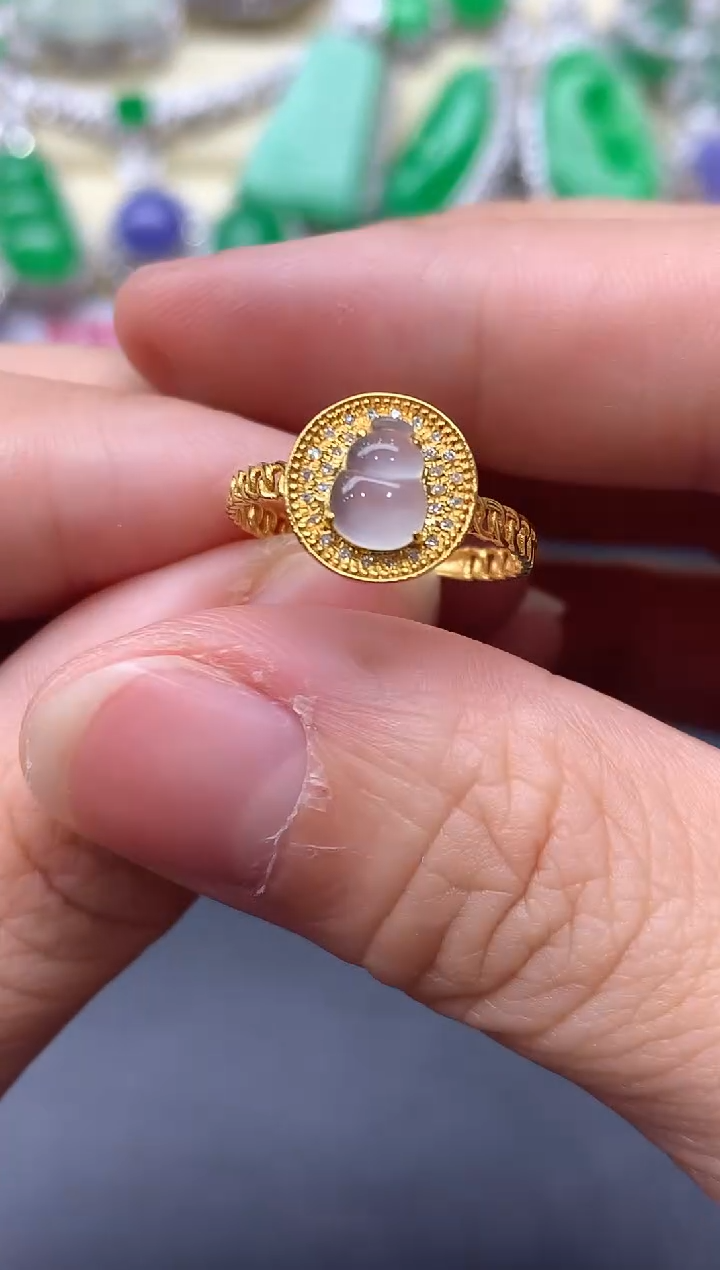 18K金镶嵌戒指翡翠397-中国好珍宝