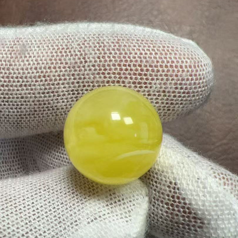 D0258天然原矿蜜蜡圆珠单珠配饰