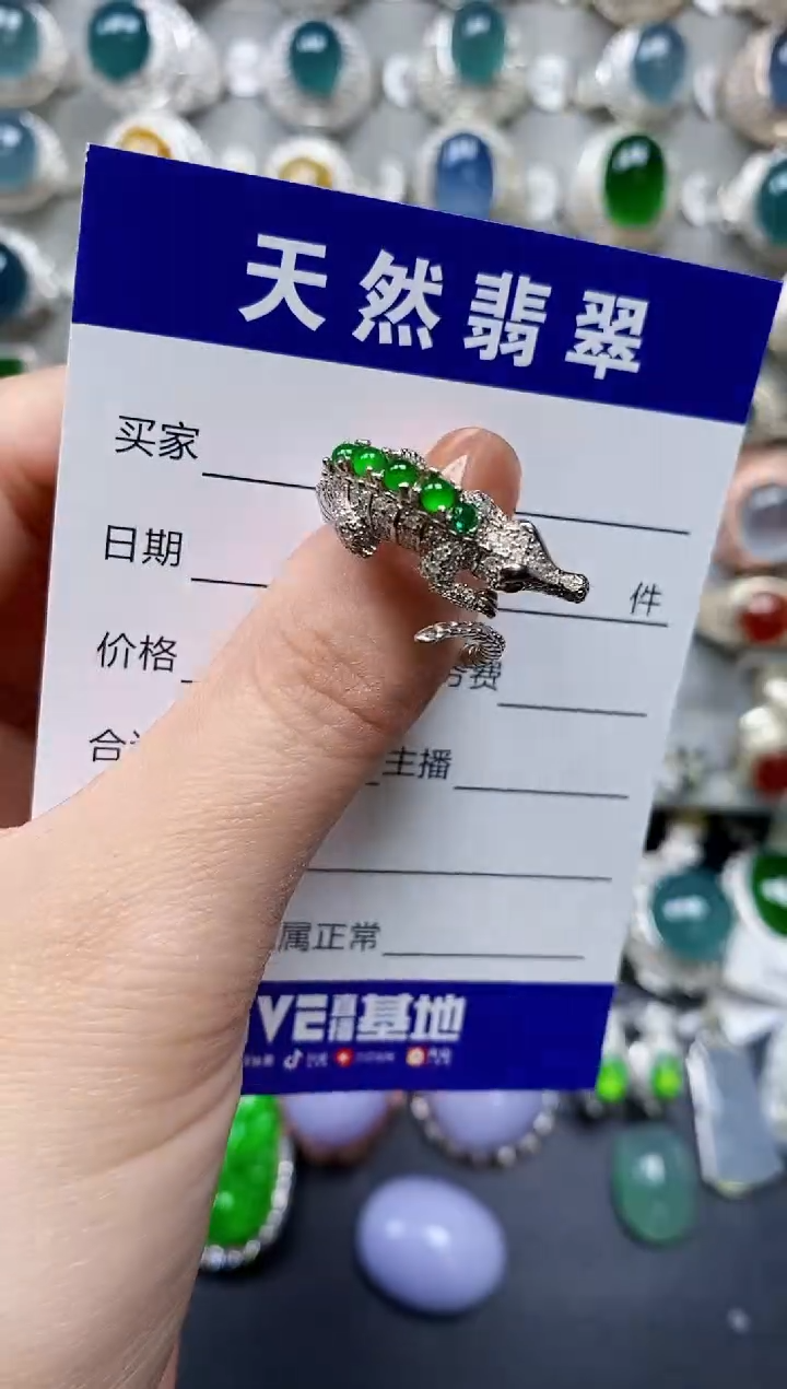【闪购商品】翡翠戒指银S925镶嵌0084
