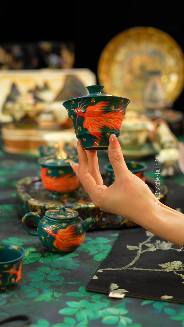 【闪购商品】洞尚造物·凤凰········盖碗