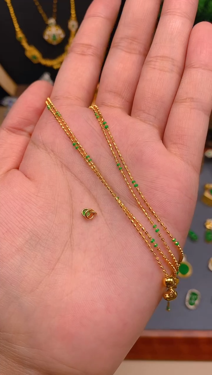 【闪购商品】翡翠项链银S925镶嵌金色可调节项链