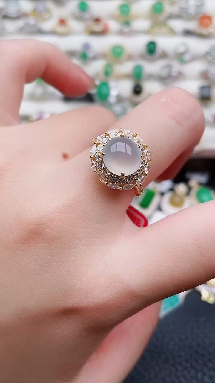 银S925镶嵌戒指翡翠108