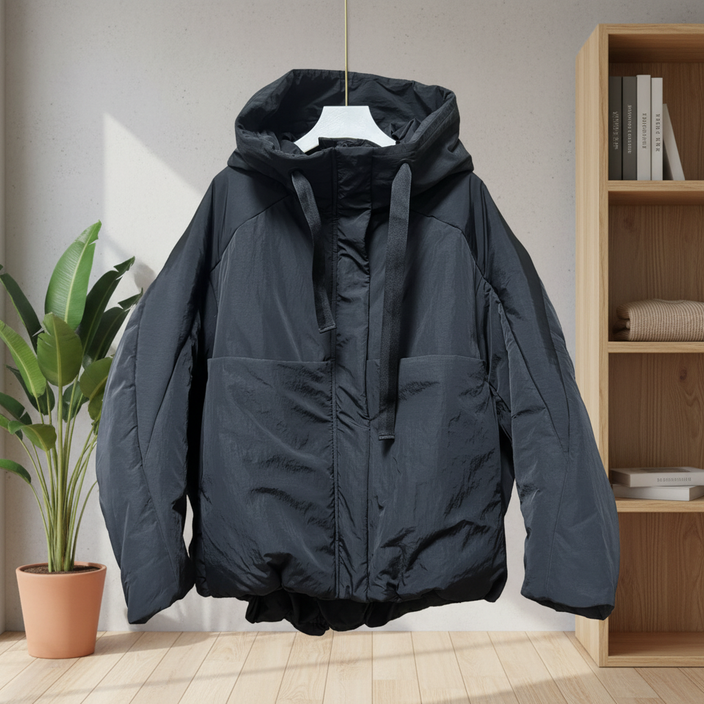 169减龄减龄抽绳连帽拉链厚棉保暖短宽松女棉服