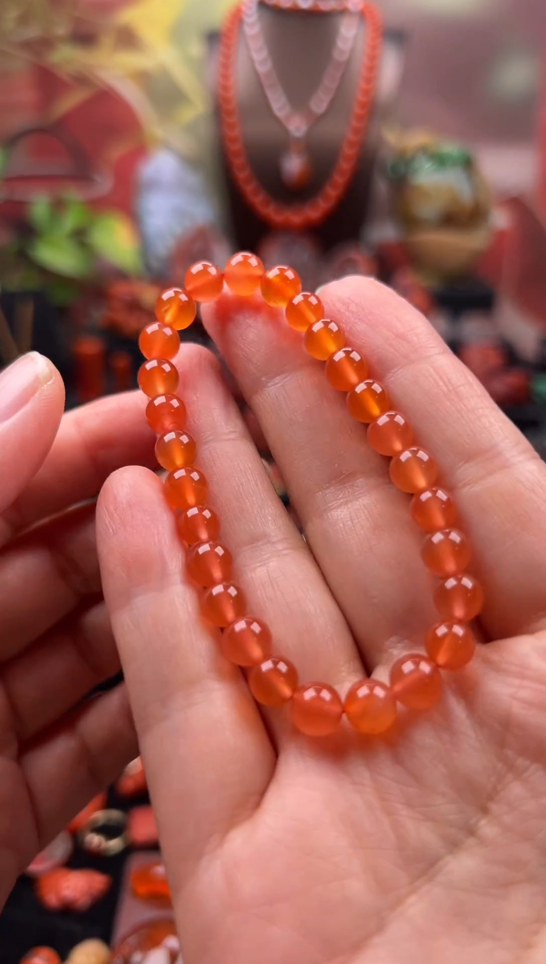 未镶嵌手链南红玛瑙6mm冰红