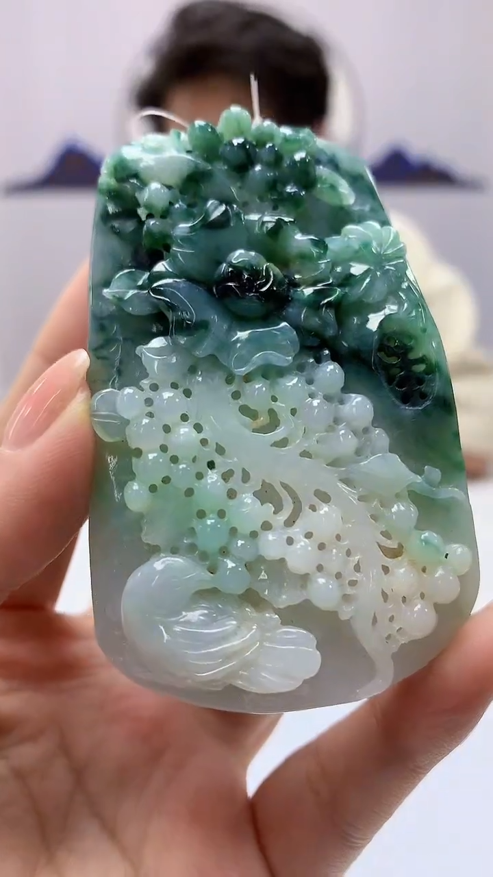 【闪购商品】定制翡翠未镶嵌1502ms-毛货挂件171