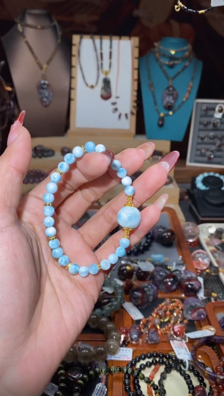 【闪购商品】针钠钙石手串未镶嵌海纹石