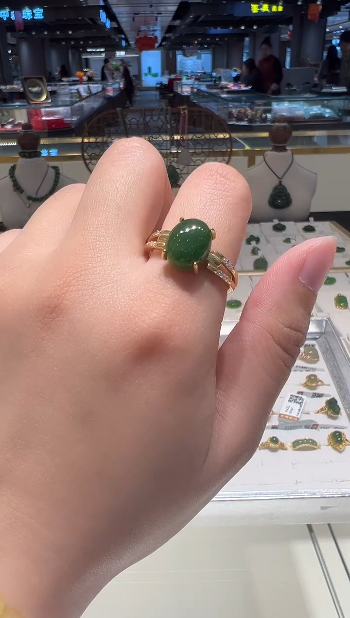 【闪购商品】和田玉戒指银S925镶嵌1111