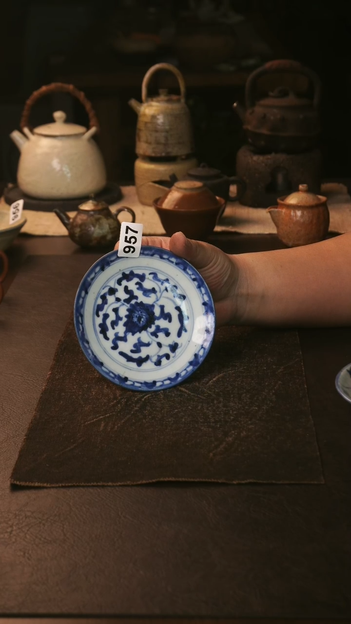 【闪购商品】壶古拙青花壶承碟子957