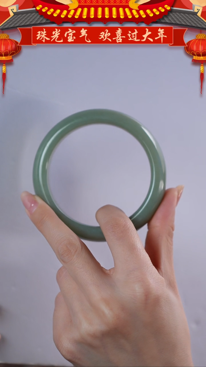 【闪购商品】和田玉手镯未镶嵌61圈口且末蓝轮胎镯