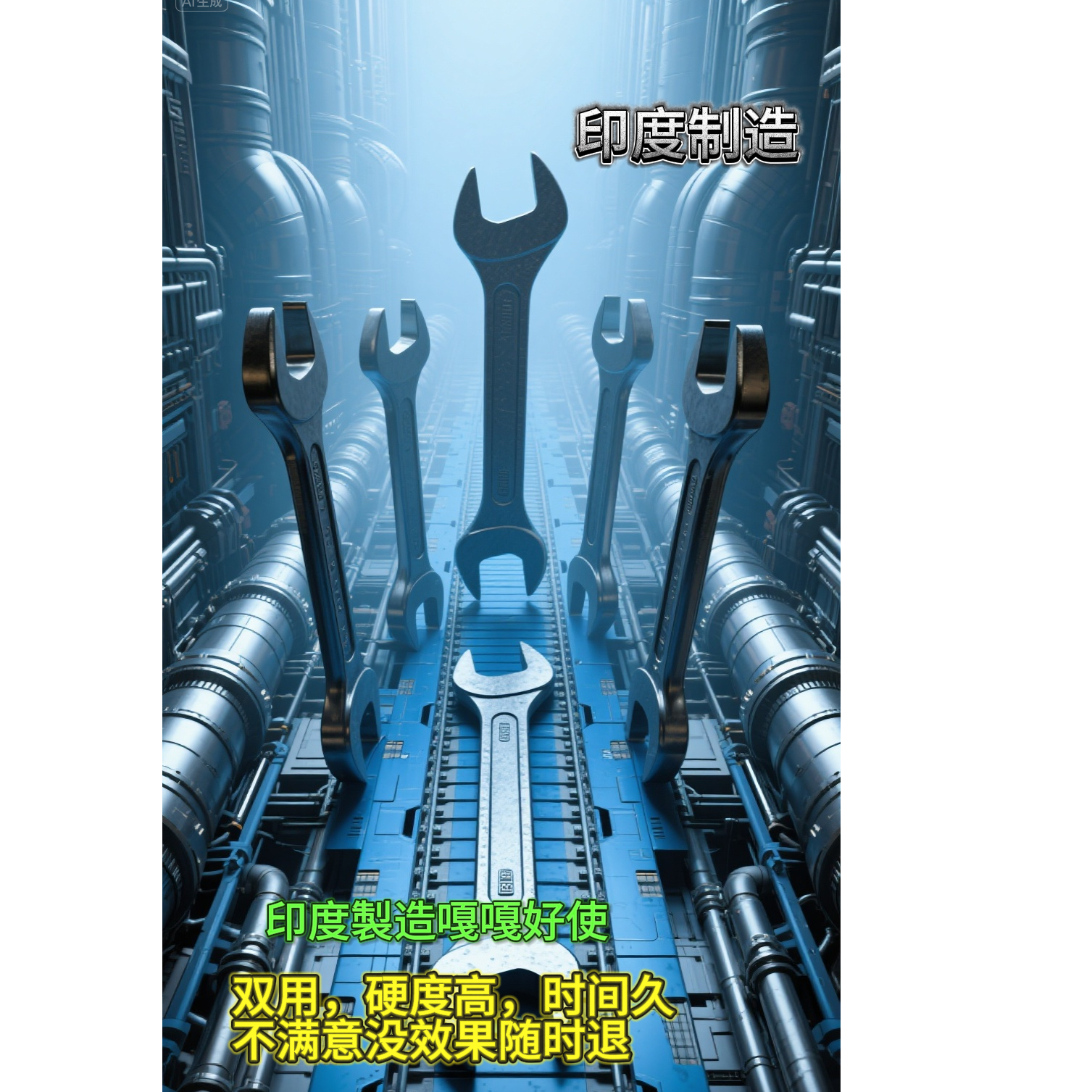 印度两用多功能扳手双用农机工具一盒十把送两把共12把