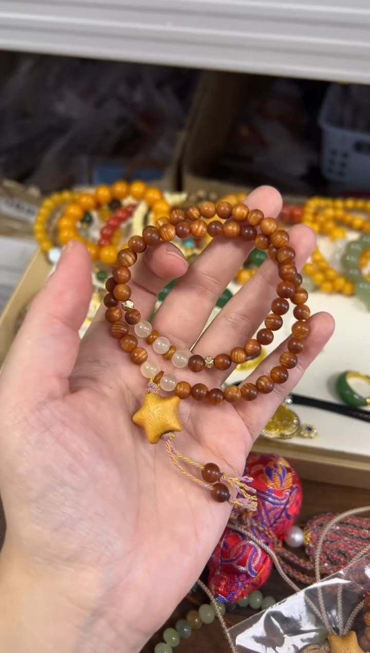 柏木（崖柏）手串/手链老料崖柏星星款设计款双圈[00]