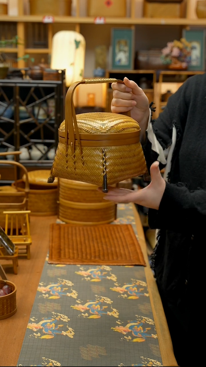 竹编提篮收纳提篮