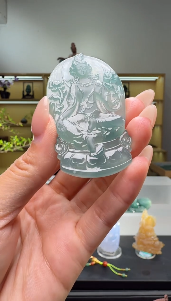 吊坠(不含链)未镶嵌翡翠观音