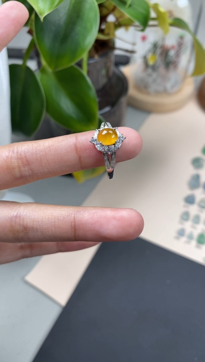 【闪购商品】翡翠颈饰银S925镶嵌翡翠冰种蛋面