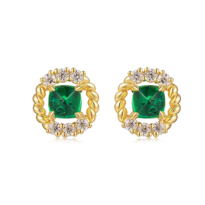 培育祖母绿【大奇专属】 S925耳钉 0.41ct*2 JSWL100704