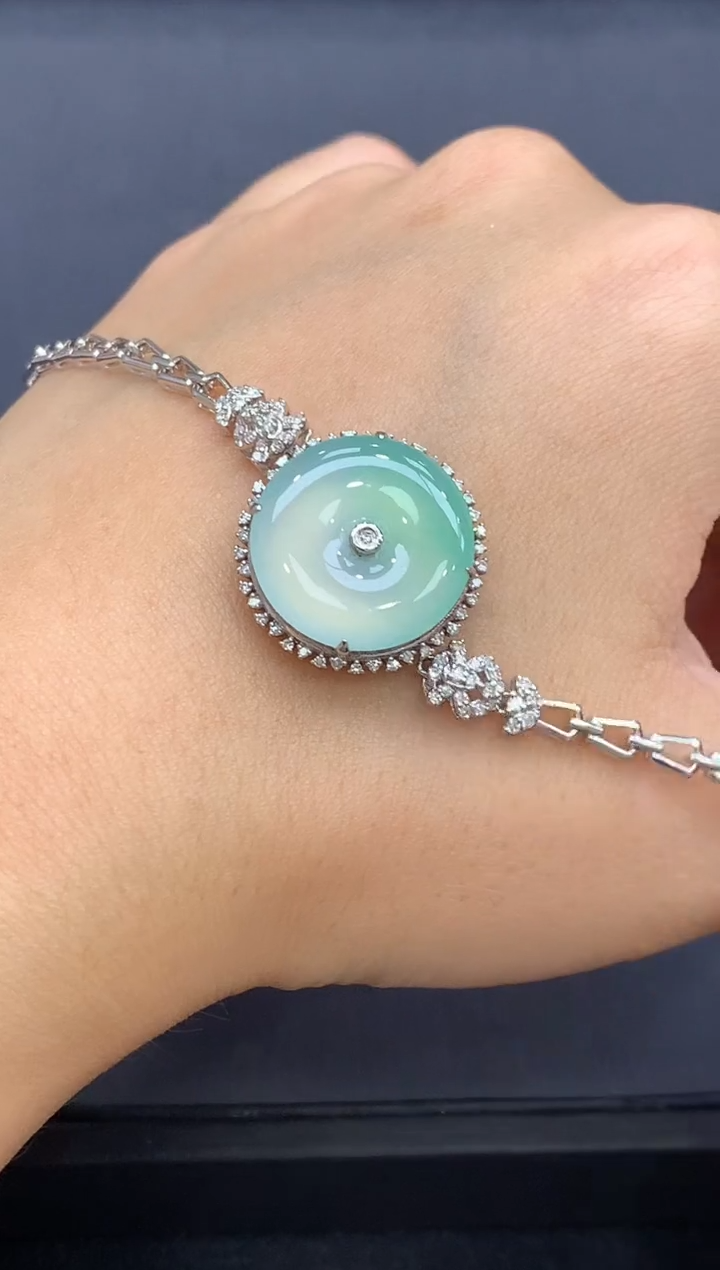 18K金镶嵌手链翡翠772-中国好珍宝