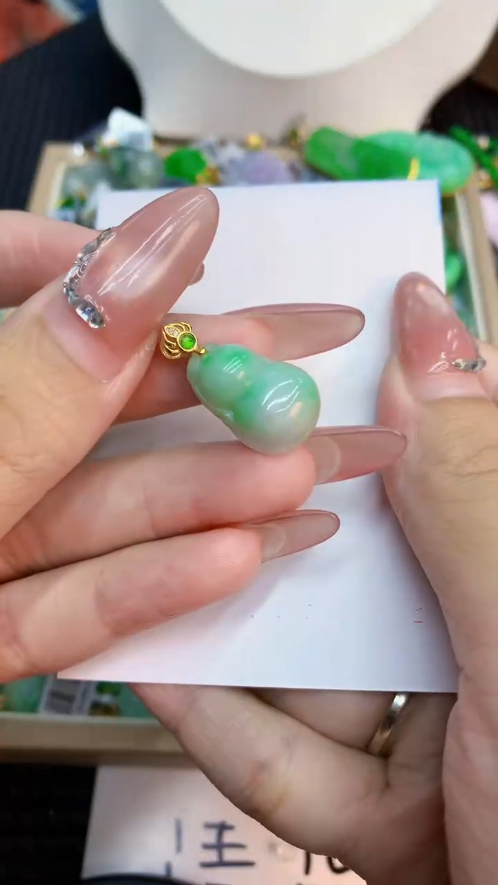 翡翠银S925镶嵌吊坠(不含链)1