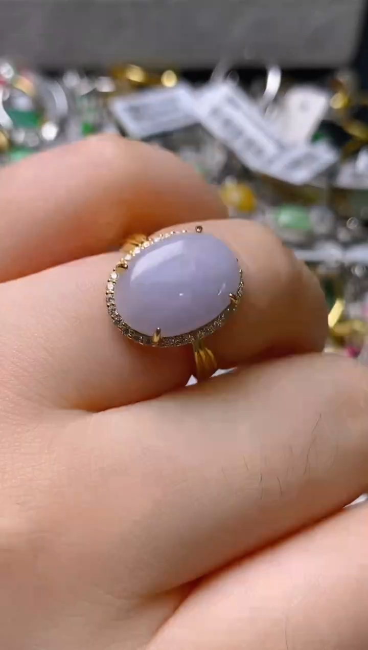 银S925镶嵌戒指翡翠百内无证书