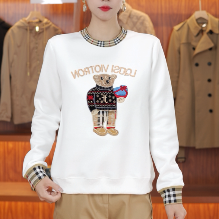 梵诺-Fannuo25年春秋新款长袖小熊女士卫衣