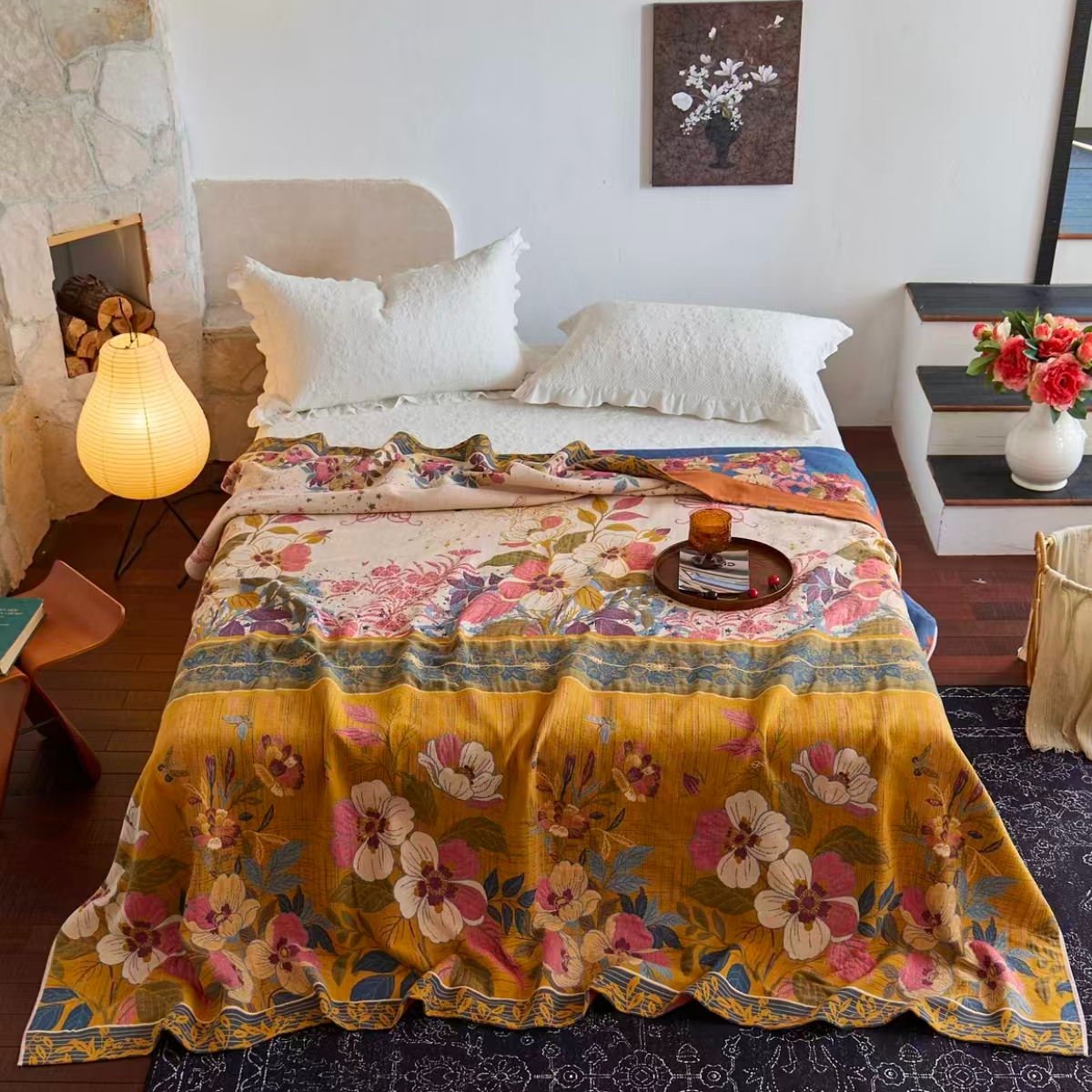 【原装正品 弗罗伦萨】国医研究人参理疗毯--230*250cm花满园