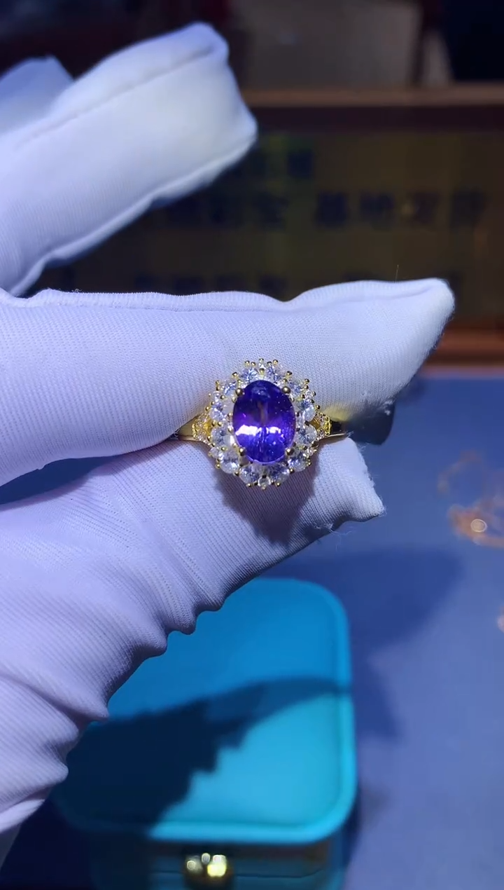 【闪购商品】坦桑石戒指银S925镶嵌........