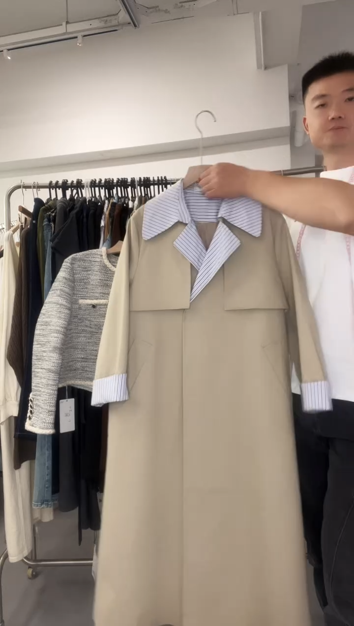 柒尚-设计感风衣外套S