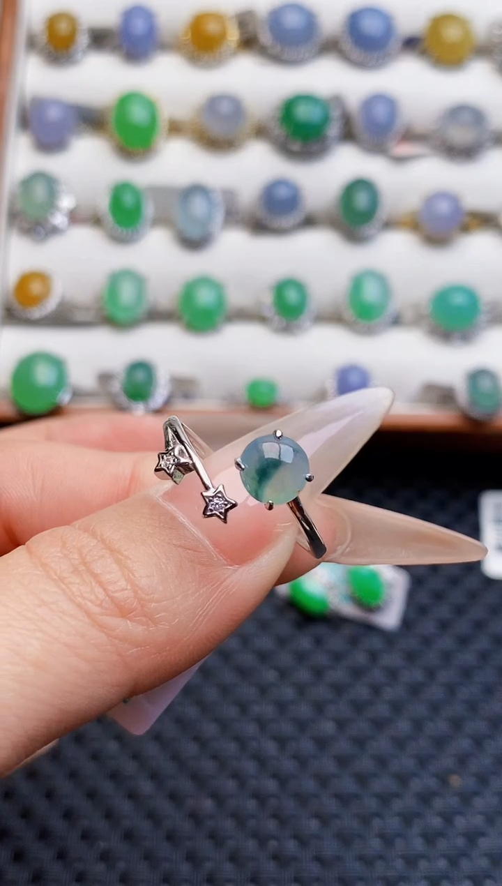 银S925镶嵌戒指翡翠5730