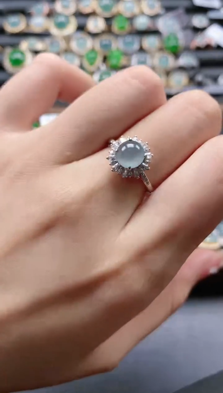 【闪购商品】翡翠戒指银S925镶嵌15511