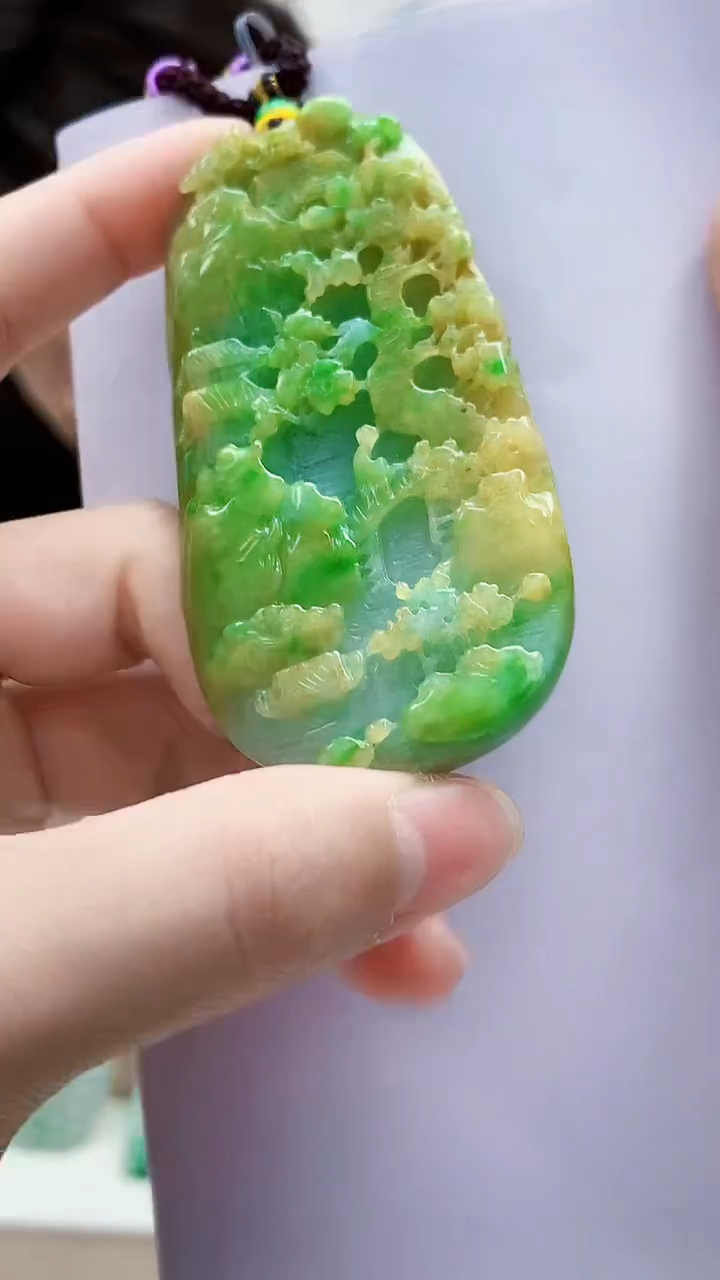 未镶嵌定制翡翠5145lr-毛货挂件45