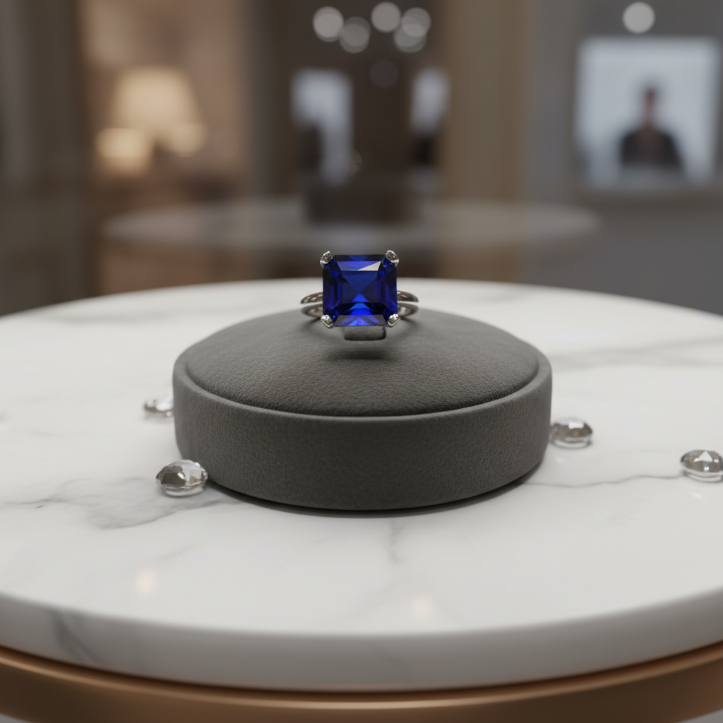 培育蓝宝石YX-典藏-尊享高奢-皇家蓝宝-豪镶注厚金戒指y089