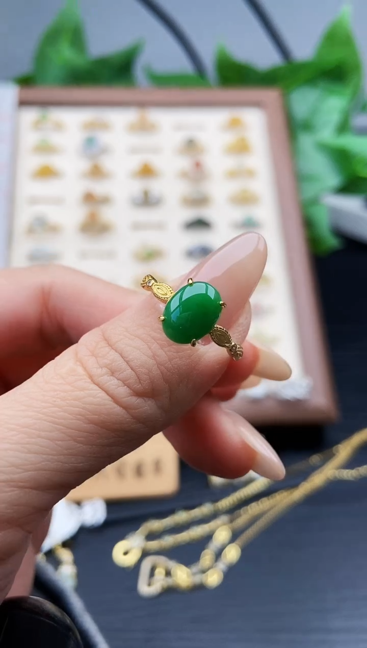 银S925镶嵌戒指翡翠12