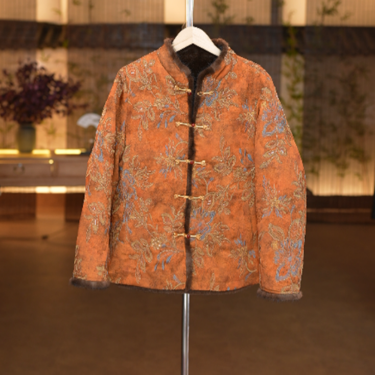 7013冬季民族风新中式立领双面短外套棉衣女上衣单排扣