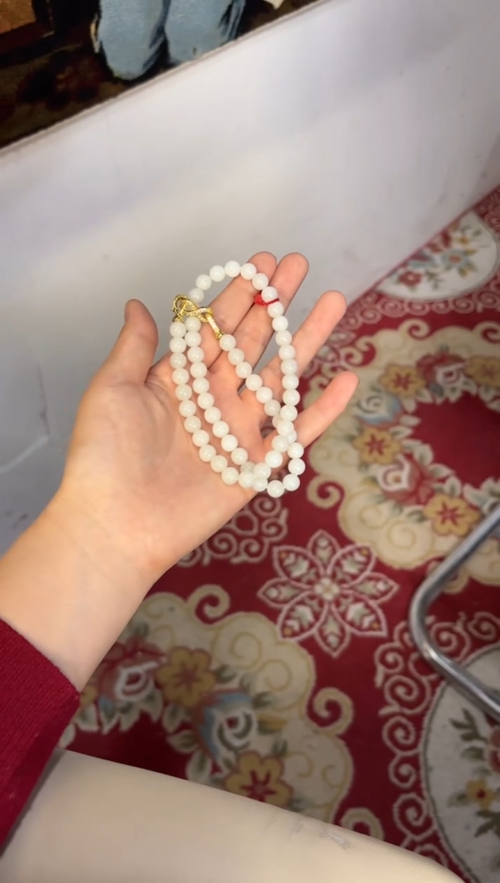 【闪购商品】和田玉项链未镶嵌且末微色差米达卡8妈妈链