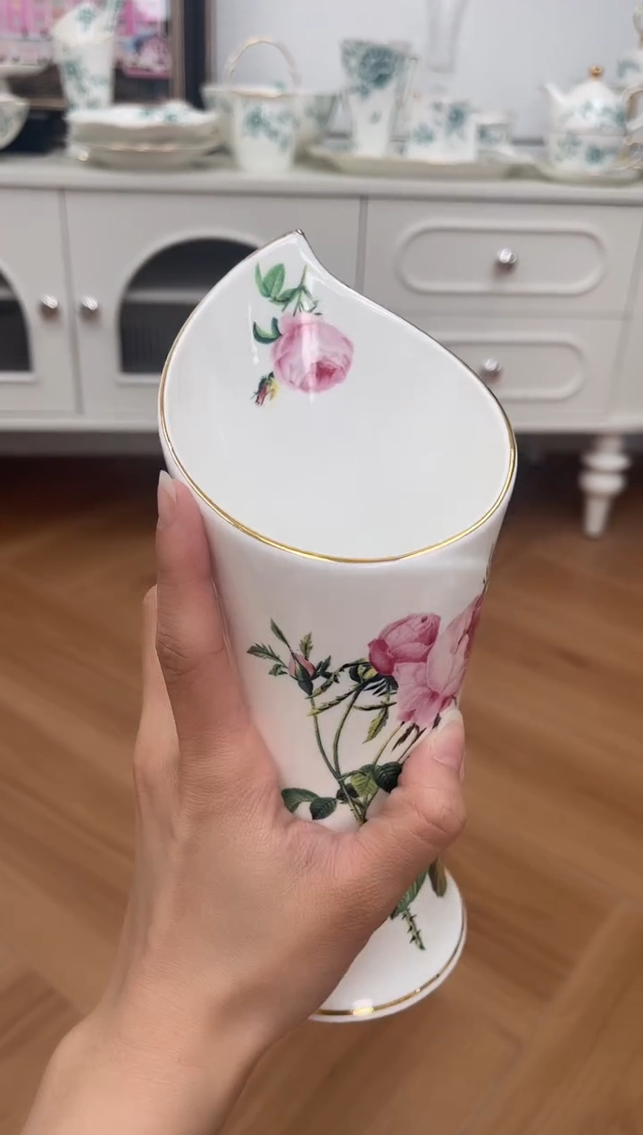 杯玫瑰高骨骨瓷筷子筒