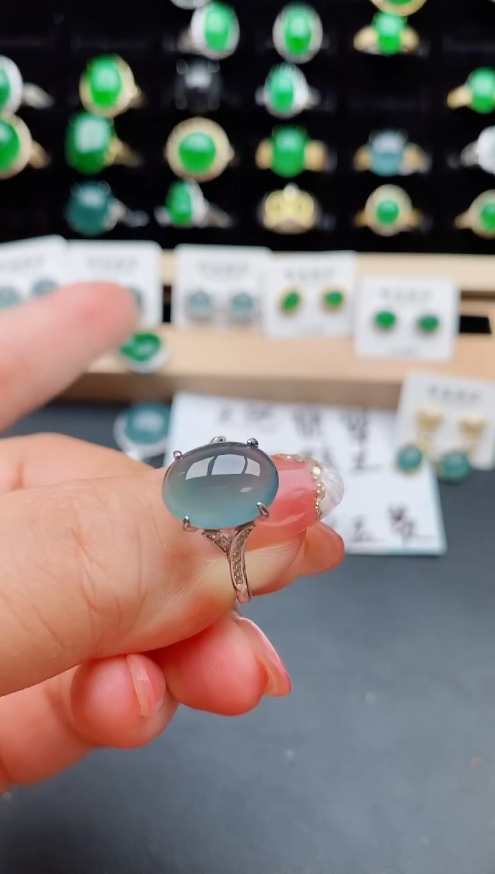 【闪购商品】翡翠戒指银S925镶嵌508005