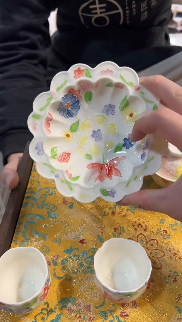 瓷片陶手绘茶具正品【壶承】