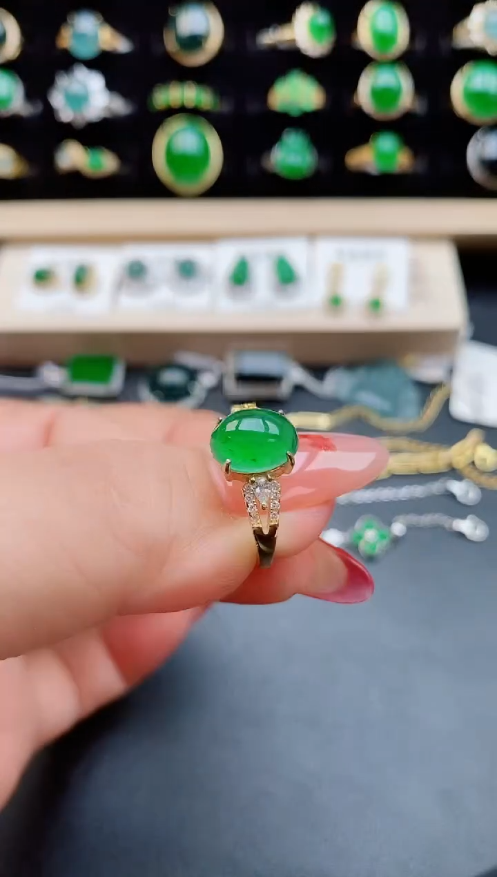【闪购商品】翡翠戒指银S925镶嵌508505