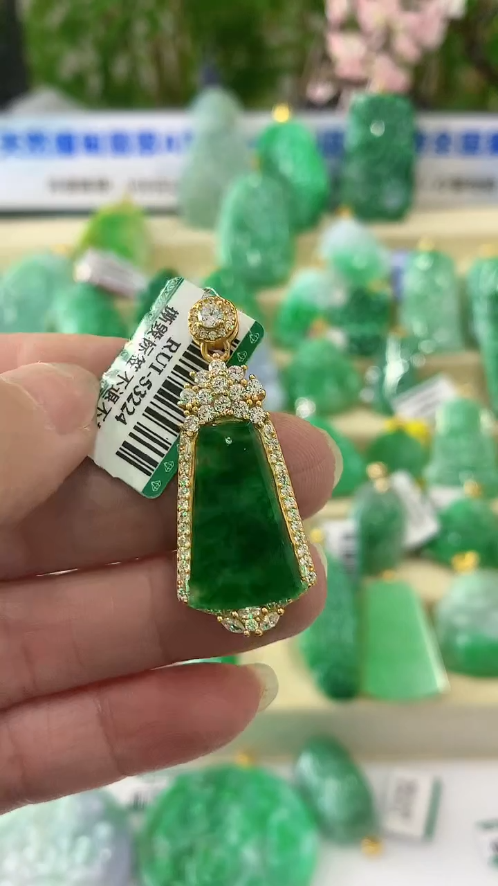 【闪购商品】翡翠颈饰银S925镶嵌挂件