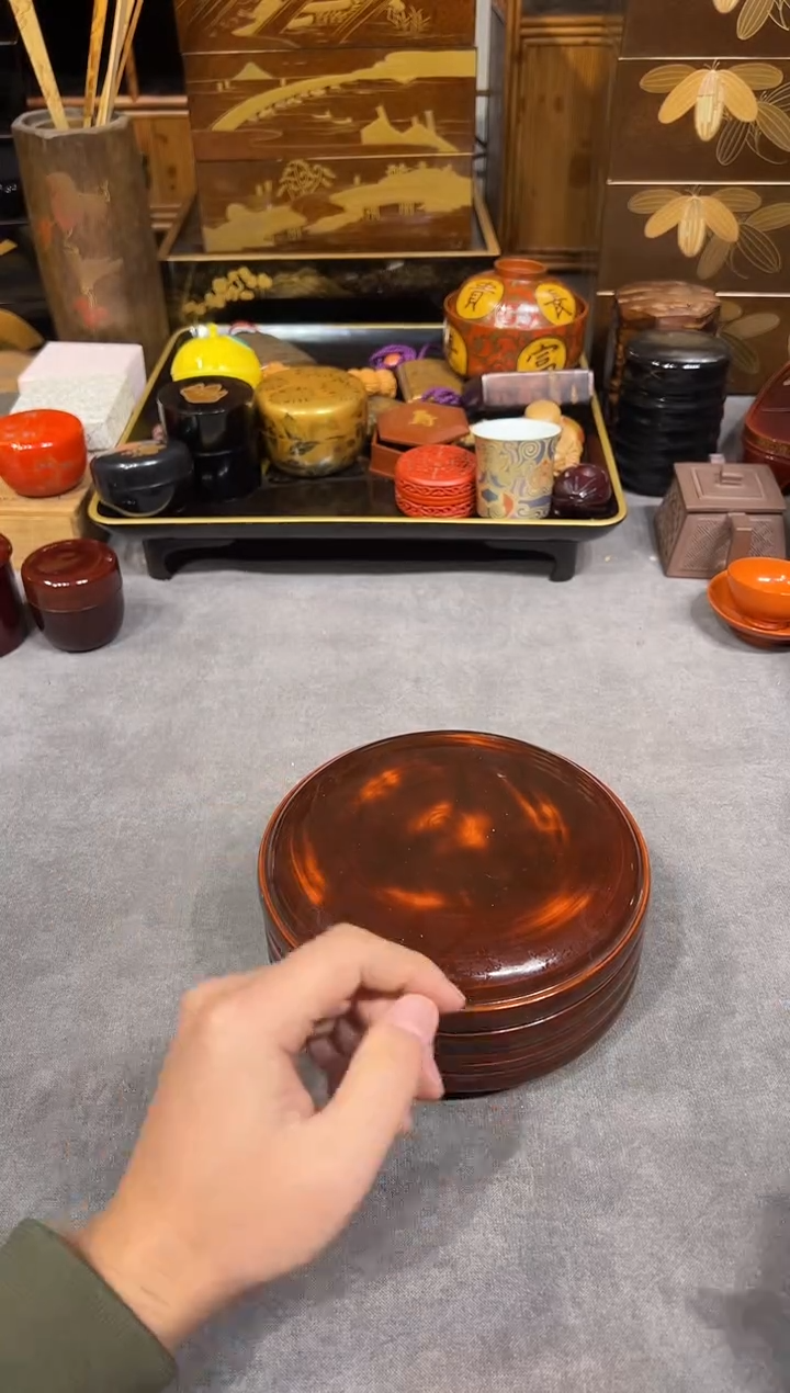 曙光塗 盖罐 大漆漆器大漆漆器