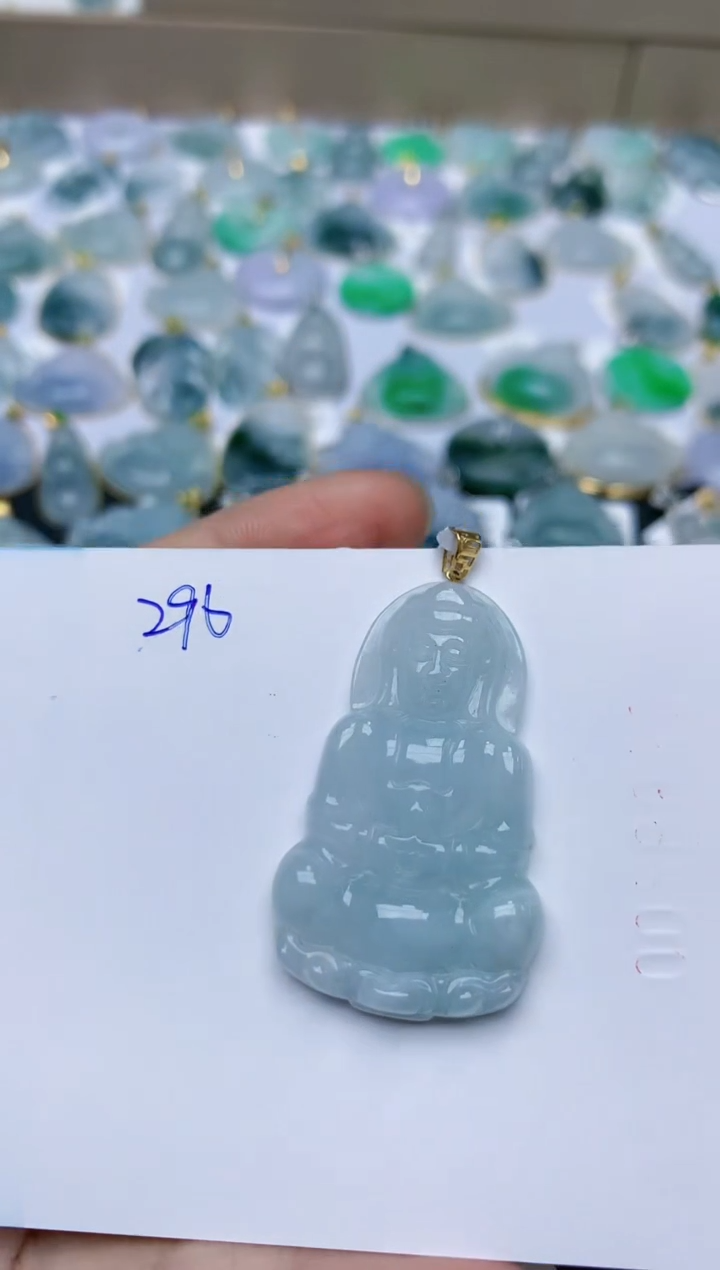 【闪购商品】翡翠颈饰18K金镶嵌天然翡翠A货    296